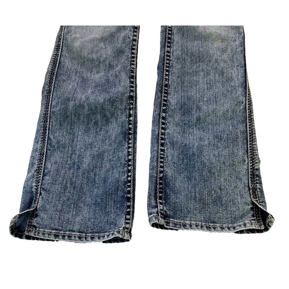 Silver Jeans Womens Blue Distressed Frances 18" Stretch Denim Pocket Boot Cut - Picture 3 of 16